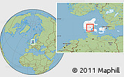 Savanna Style Location Map of Jelling, highlighted country