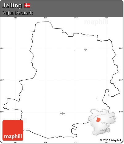 Blank Simple Map of Jelling, cropped outside