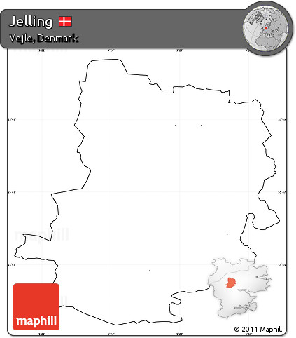 Blank Simple Map of Jelling, cropped outside, no labels