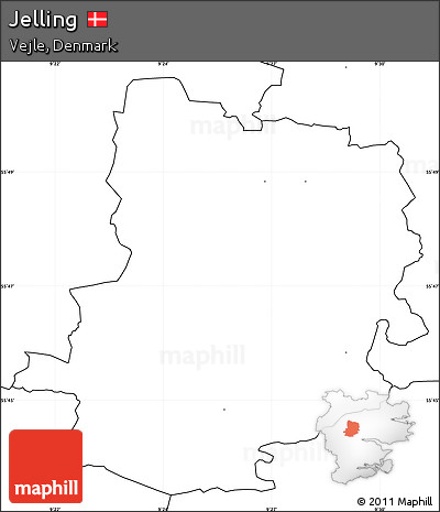 Blank Simple Map of Jelling, no labels