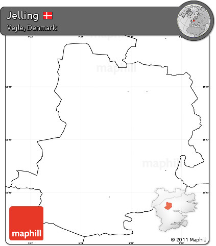 Blank Simple Map of Jelling, no labels