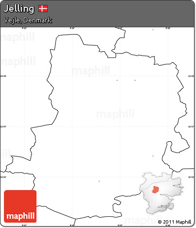 Blank Simple Map of Jelling, no labels
