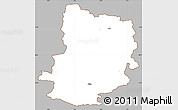 Gray Simple Map of Jelling, cropped outside