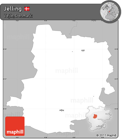 Gray Simple Map of Jelling