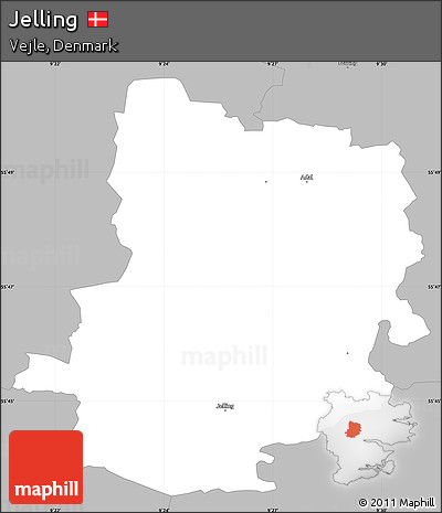 Gray Simple Map of Jelling