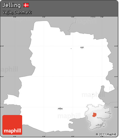 Gray Simple Map of Jelling