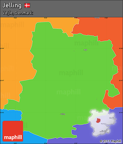 Political Simple Map of Jelling