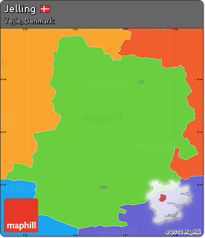 Political Simple Map of Jelling