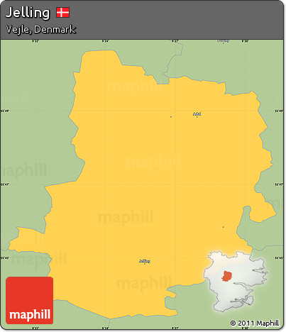 Savanna Style Simple Map of Jelling