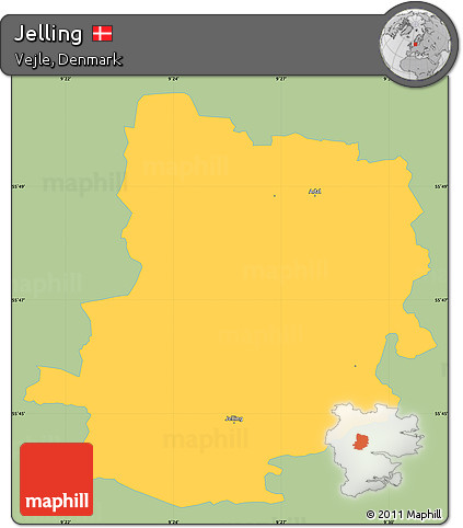 Savanna Style Simple Map of Jelling, single color outside