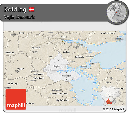 Classic Style 3D Map of Kolding