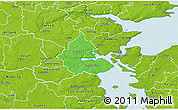 Political 3D Map of Kolding, physical outside