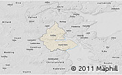Shaded Relief 3D Map of Kolding, desaturated