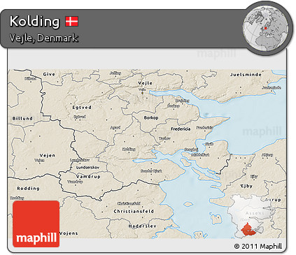 Shaded Relief 3D Map of Kolding