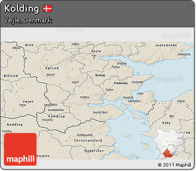 Shaded Relief 3D Map of Kolding