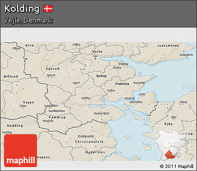 Shaded Relief 3D Map of Kolding