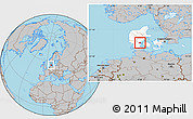 Gray Location Map of Kolding, highlighted country