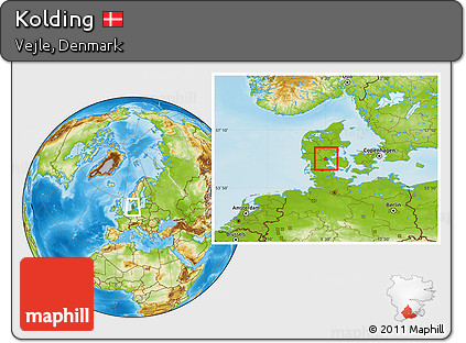 Physical Location Map of Kolding