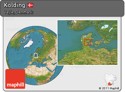 Satellite Location Map of Kolding