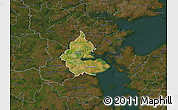Satellite Map of Kolding, darken