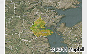 Satellite Map of Kolding, semi-desaturated