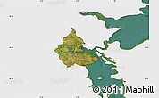 Satellite Map of Kolding, single color outside