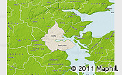 Shaded Relief Map of Kolding, physical outside