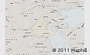 Shaded Relief Map of Kolding, semi-desaturated