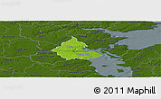 Physical Panoramic Map of Kolding, darken