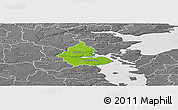 Physical Panoramic Map of Kolding, desaturated
