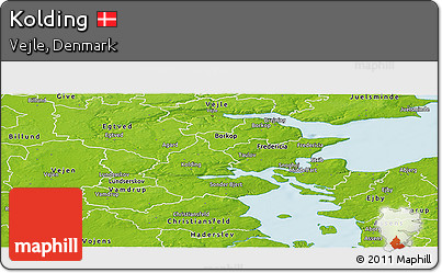 Physical Panoramic Map of Kolding