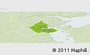 Physical Panoramic Map of Kolding, lighten