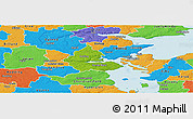 Physical Panoramic Map of Kolding, political outside