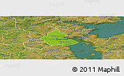 Physical Panoramic Map of Kolding, satellite outside