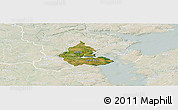 Satellite Panoramic Map of Kolding, lighten