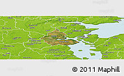 Satellite Panoramic Map of Kolding, physical outside