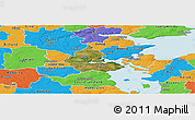 Satellite Panoramic Map of Kolding, political outside