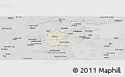 Shaded Relief Panoramic Map of Kolding, desaturated
