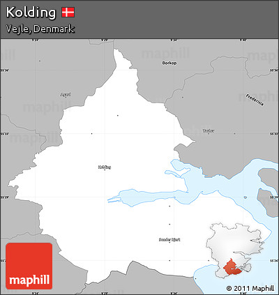 Gray Simple Map of Kolding