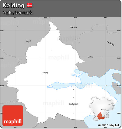 Gray Simple Map of Kolding