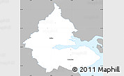 Gray Simple Map of Kolding, single color outside