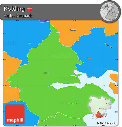 Political Simple Map of Kolding