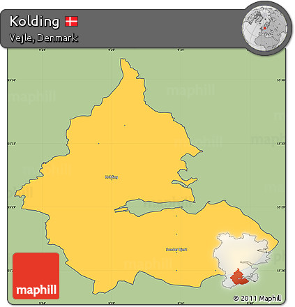 Savanna Style Simple Map of Kolding, cropped outside