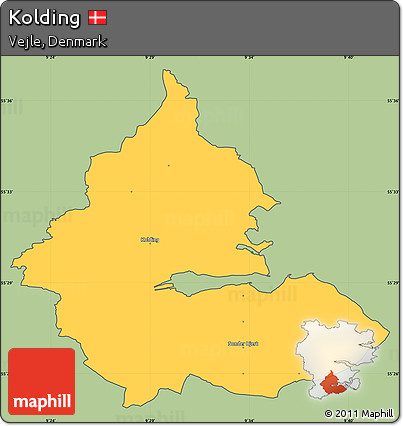 Savanna Style Simple Map of Kolding, cropped outside