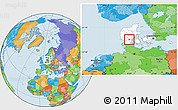 Political Location Map of Lundserskov, highlighted country