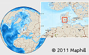 Shaded Relief Location Map of Lundserskov
