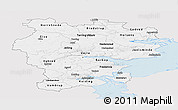 Silver Style Panoramic Map of Vejle, single color outside