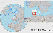 Gray Location Map of Vamdrup, highlighted country, highlighted parent region, within the entire country