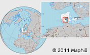 Gray Location Map of Vamdrup, highlighted country, highlighted parent region