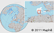 Gray Location Map of Vamdrup, highlighted country
